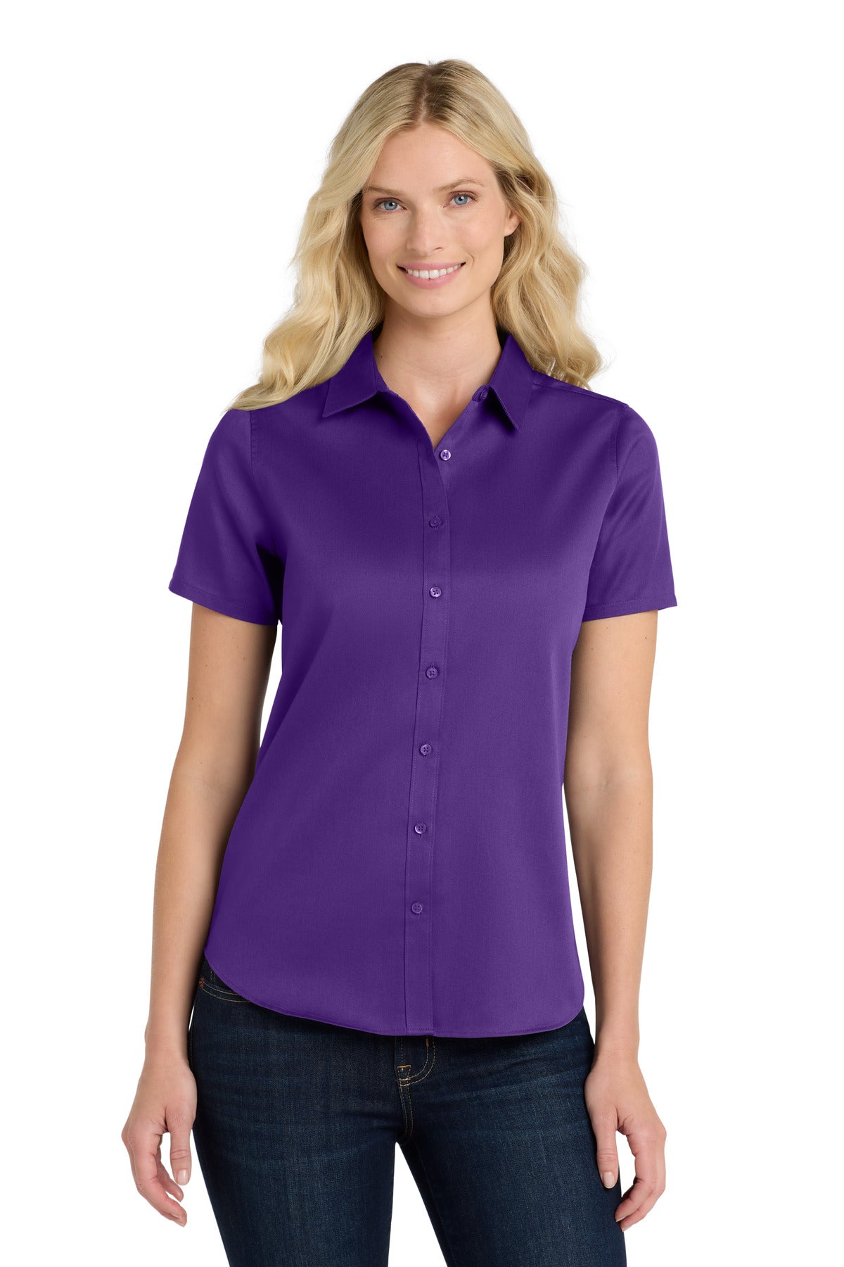 Port Authority? Women's Short Sleeve SuperPro React?Twi