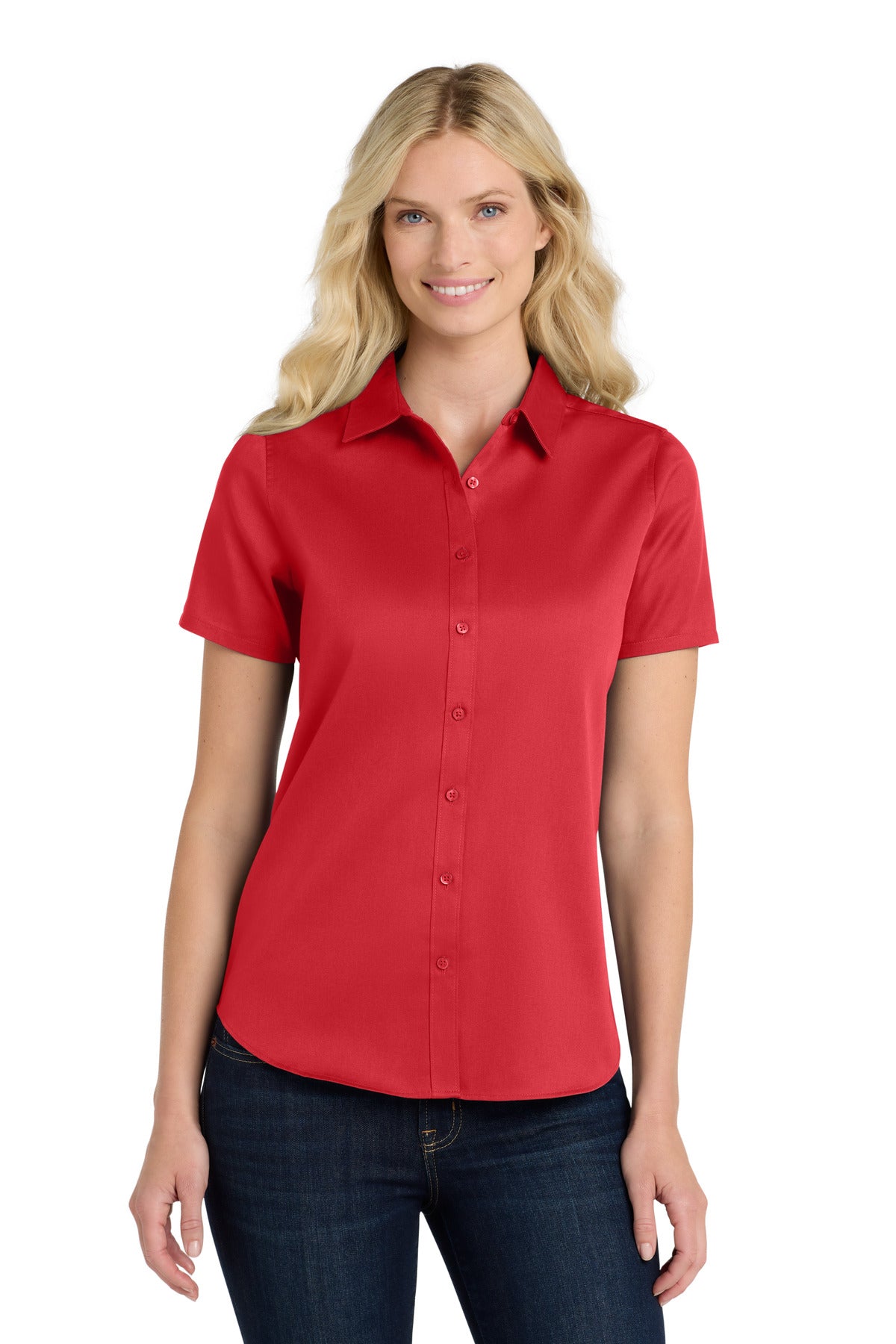 Port Authority? Women's Short Sleeve SuperPro React?Twi