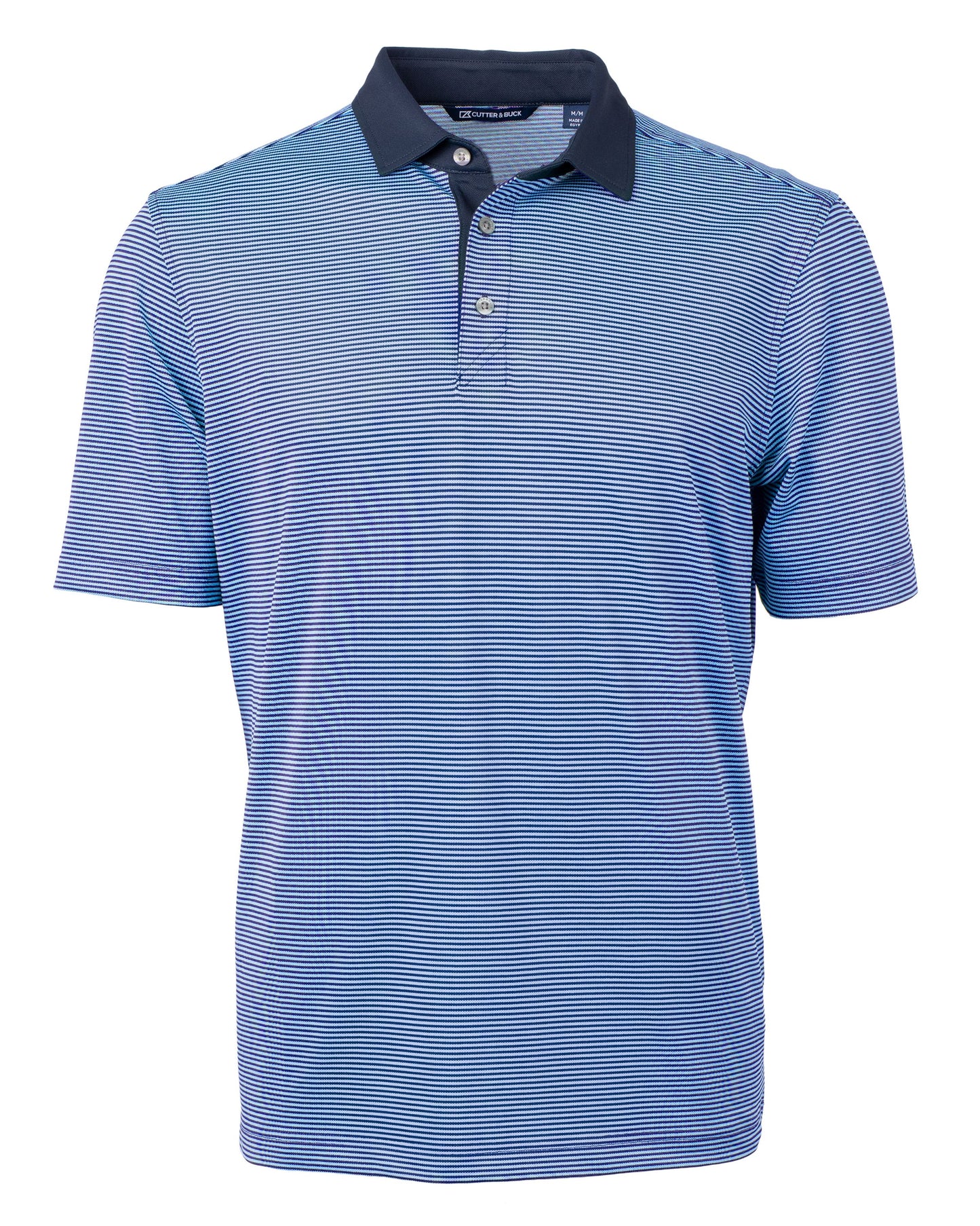 Cutter & Buck Virtue Recycled Micro Stripe Featherlight Pique Mens Polo