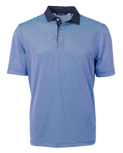 Cutter & Buck Virtue Recycled Micro Stripe Featherlight Pique Mens Polo