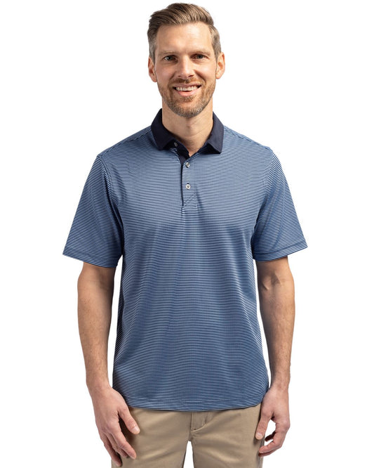 Cutter & Buck Virtue Eco Pique Micro Stripe Recycled Mens Big & Tall Polo Big & Tall - BCK00007