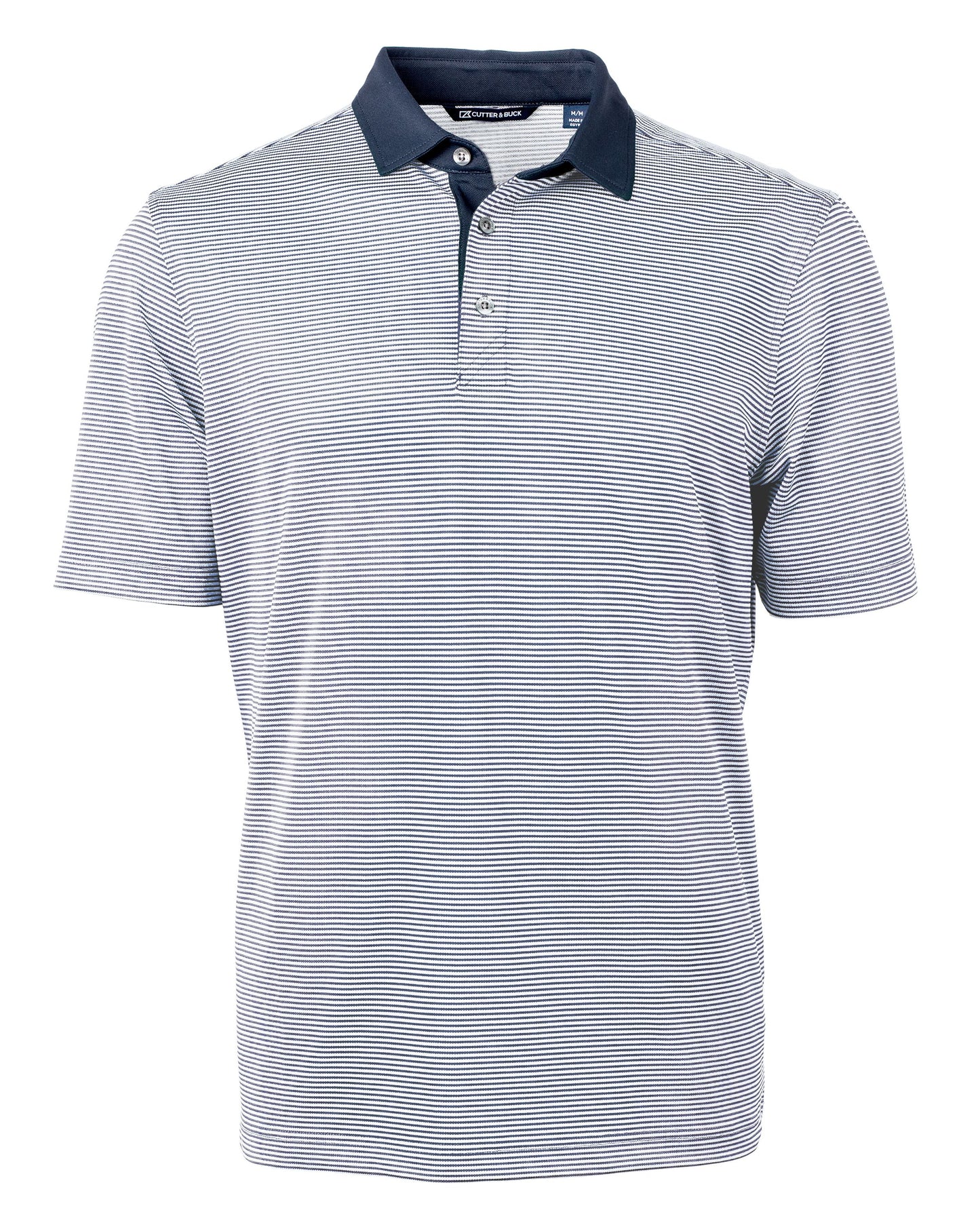 Cutter & Buck Virtue Recycled Micro Stripe Featherlight Pique Mens Polo