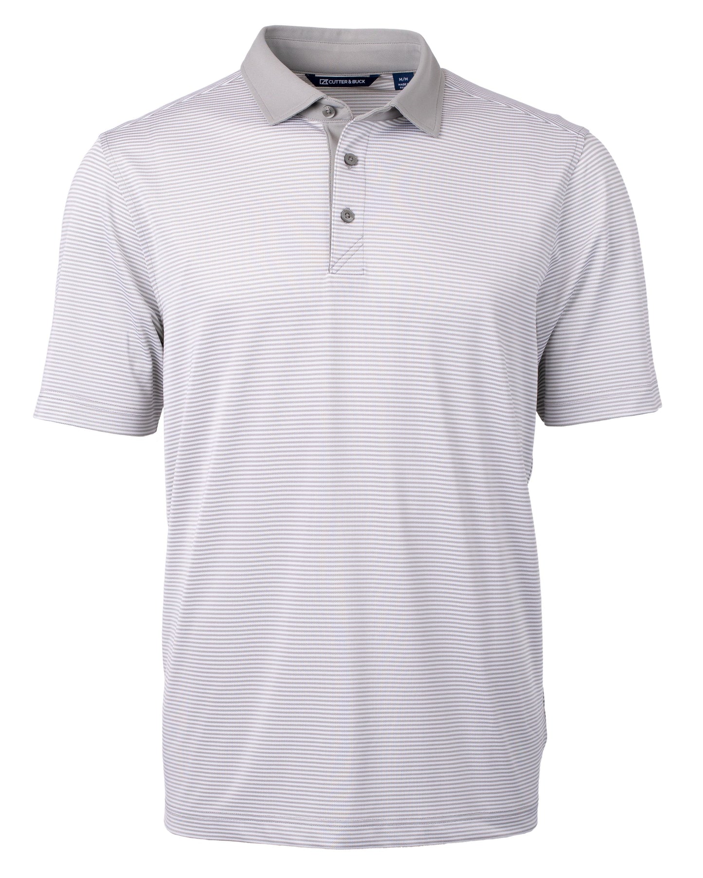 Cutter & Buck Virtue Recycled Micro Stripe Featherlight Pique Mens Polo