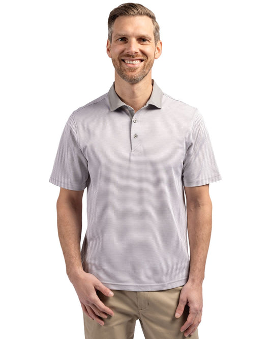 Cutter & Buck Virtue Eco Pique Micro Stripe Recycled Mens Polo - MCK00007