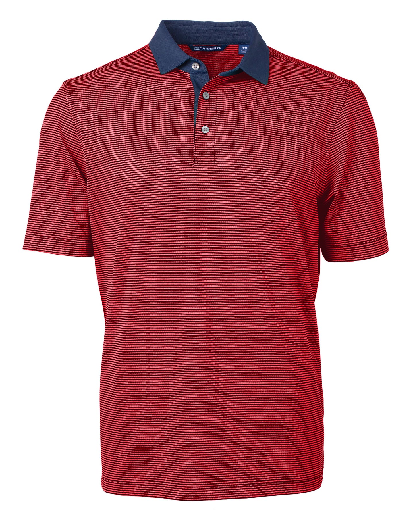 Cutter & Buck Virtue Recycled Micro Stripe Featherlight Pique Mens Polo