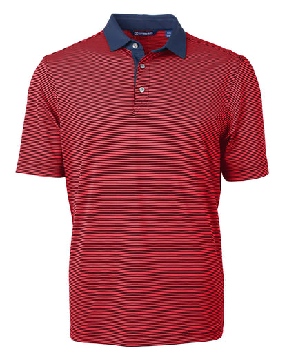 Cutter & Buck Virtue Recycled Micro Stripe Featherlight Pique Mens Polo