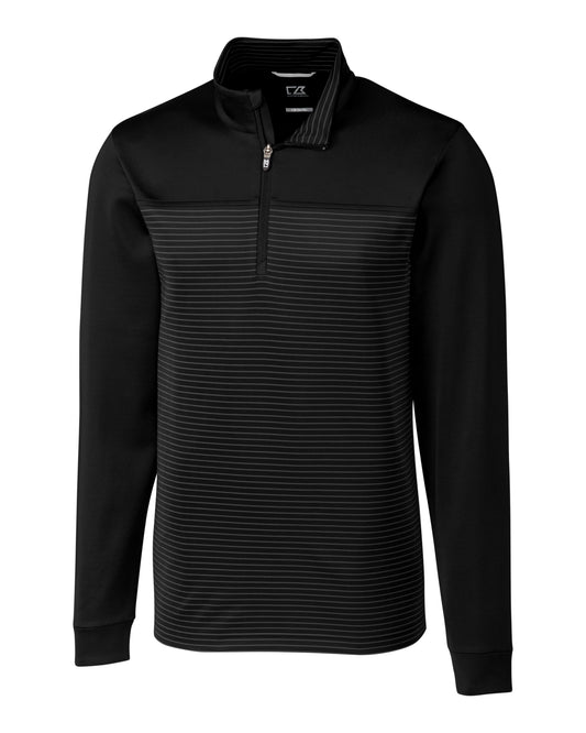 Cutter & Buck Traverse Recycled Stretch Stripe Mens Quarter Zip