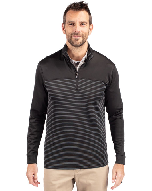 Cutter & Buck Traverse Stretch Eco Stripe Quarter Zip Mens Big and Tall Pullover Big & Tall - BCK00088