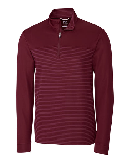 Cutter & Buck Traverse Recycled Stretch Stripe Mens Quarter Zip