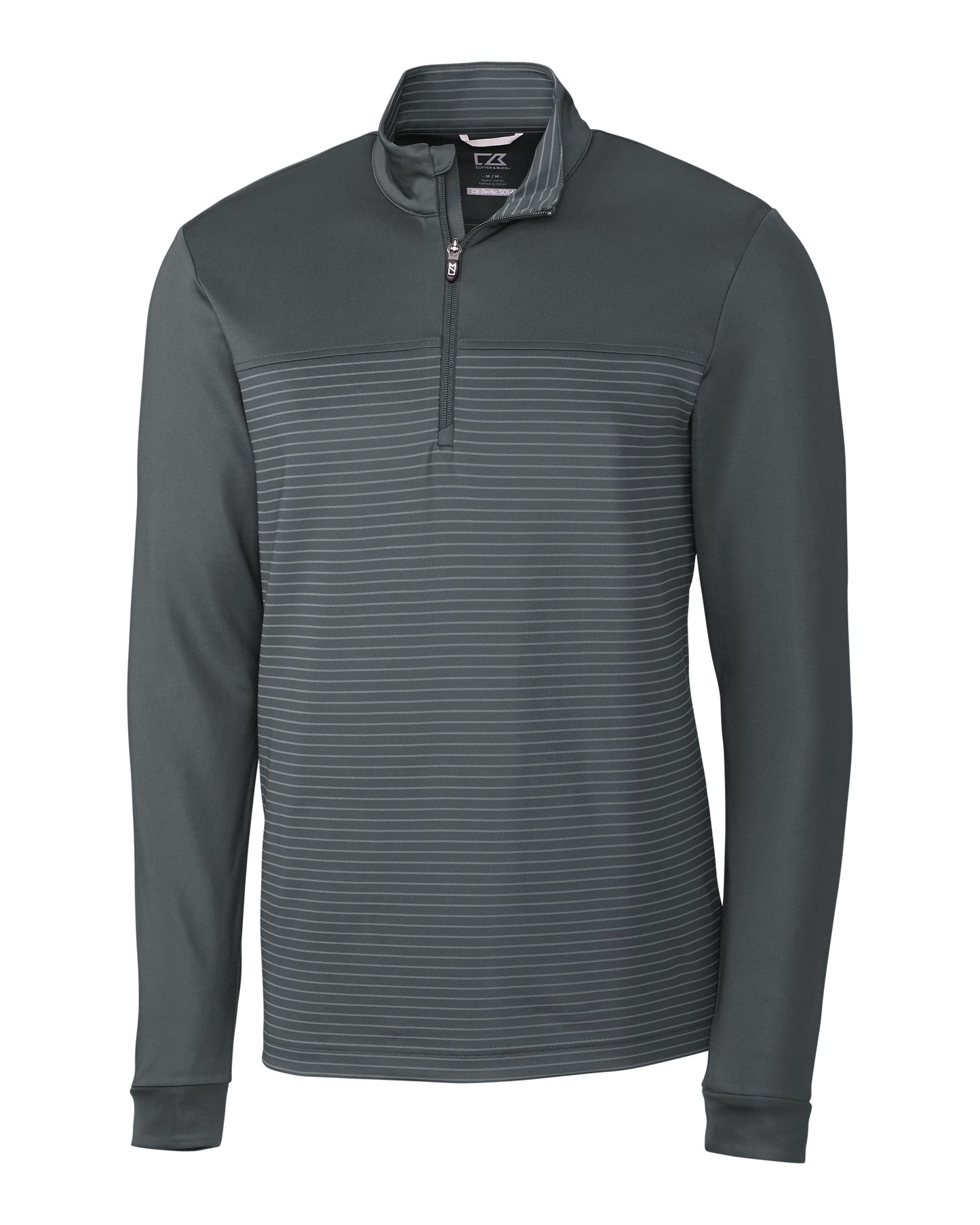 Cutter & Buck Traverse Recycled Stretch Stripe Mens Quarter Zip