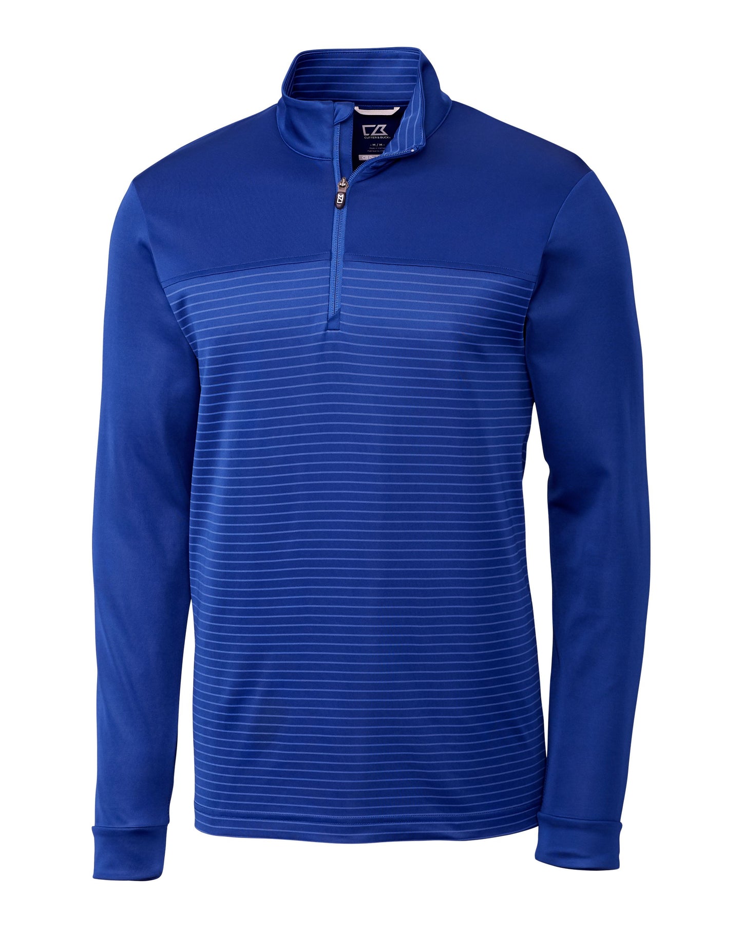 Cutter & Buck Traverse Recycled Stretch Stripe Mens Quarter Zip