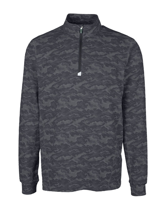 Cutter & Buck Traverse Recycled Stretch Camo Print Mens Big & Tall Quarter Zip Big & Tall