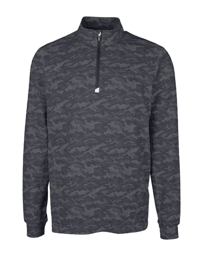 Cutter & Buck Traverse Recycled Stretch Camo Print Mens Quarter Zip