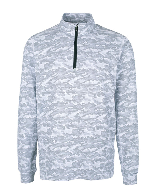 Cutter & Buck Traverse Recycled Stretch Camo Print Mens Big & Tall Quarter Zip Big & Tall