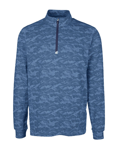 Cutter & Buck Traverse Recycled Stretch Camo Print Mens Quarter Zip
