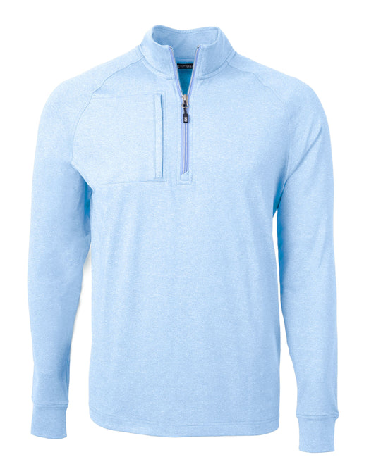 Cutter & Buck Adapt Recycled Soft Knit Stretch Mens Big & Tall Heathered Quarter Zip Pullover Big & Tall