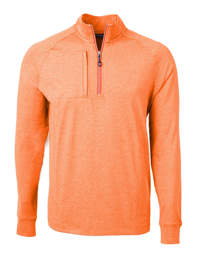 Cutter & Buck Adapt Recycled Soft Knit Stretch Mens Heathered Quarter Zip Pullover