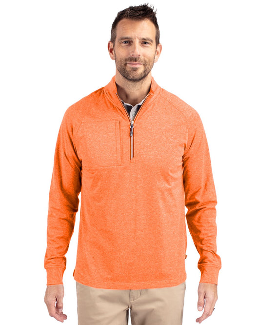 Cutter & Buck Adapt Eco Knit Heather Mens Quarter Zip Pullover - MCK01086