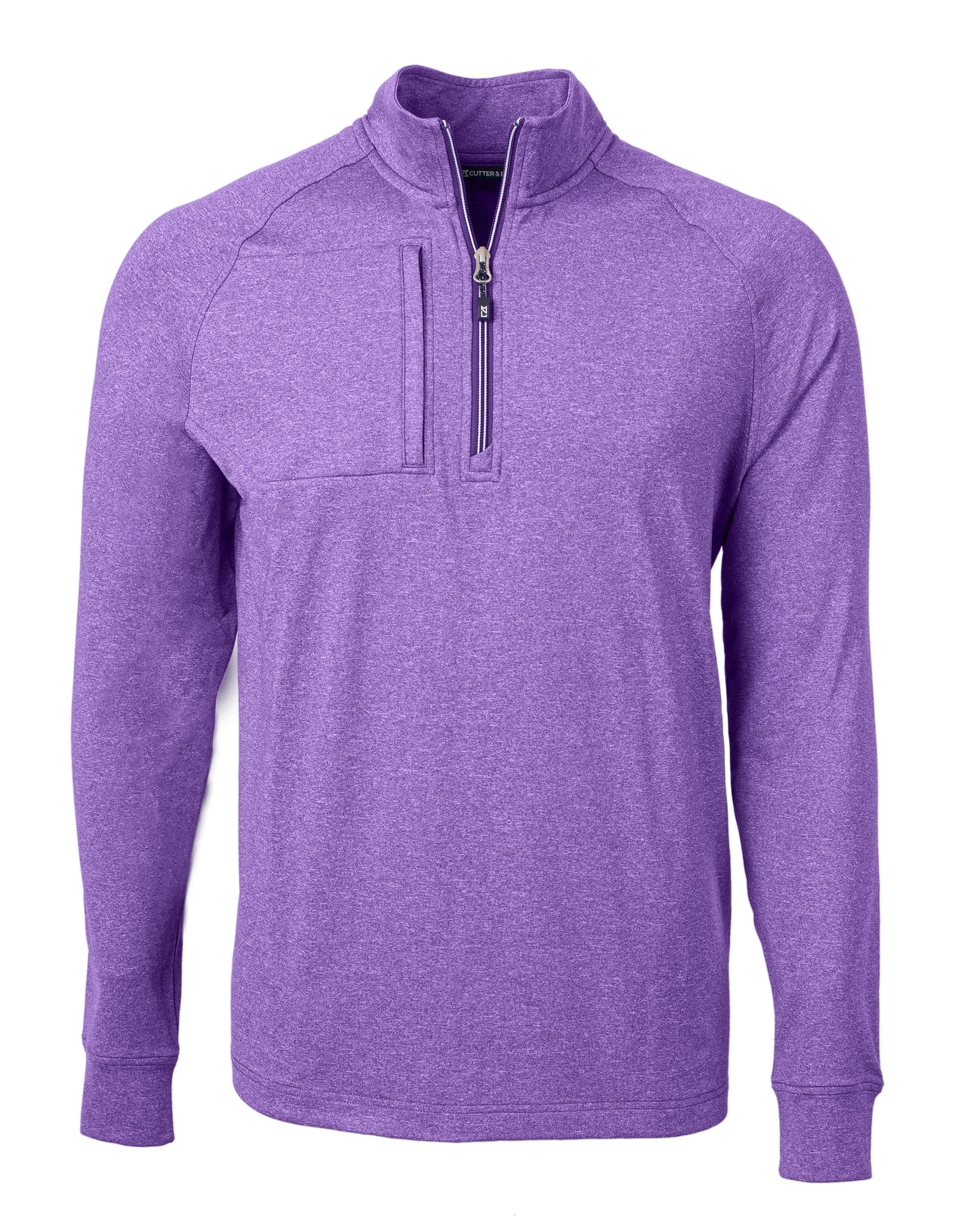 Cutter & Buck Adapt Recycled Soft Knit Stretch Mens Heathered Quarter Zip Pullover