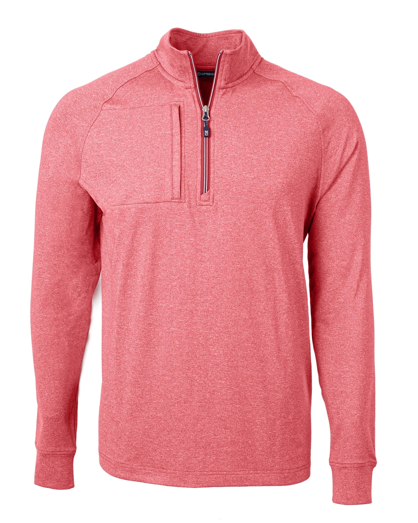 Cutter & Buck Adapt Recycled Soft Knit Stretch Mens Big & Tall Heathered Quarter Zip Pullover Big & Tall