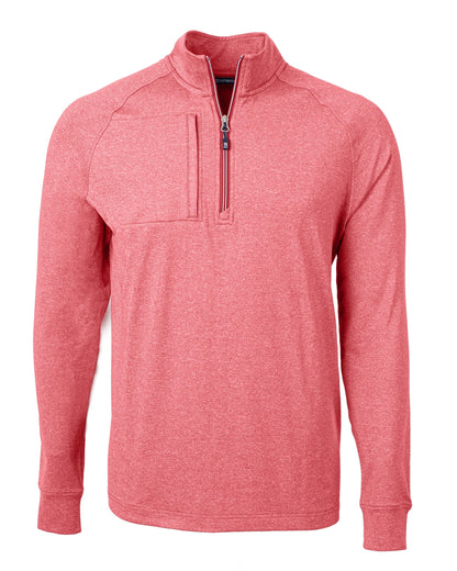 Cutter & Buck Adapt Recycled Soft Knit Stretch Mens Big & Tall Heathered Quarter Zip Pullover Big & Tall