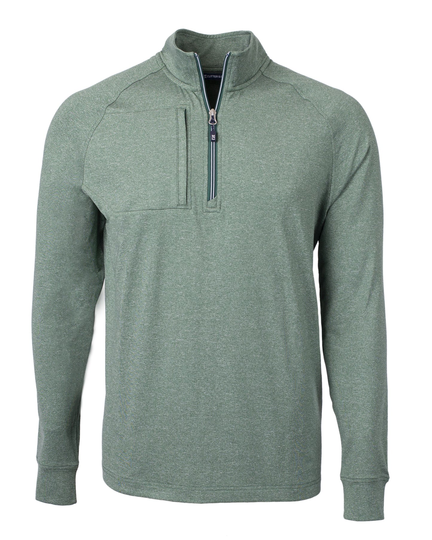 Cutter & Buck Adapt Recycled Soft Knit Stretch Mens Big & Tall Heathered Quarter Zip Pullover Big & Tall