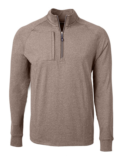 Cutter & Buck Adapt Recycled Soft Knit Stretch Mens Heathered Quarter Zip Pullover