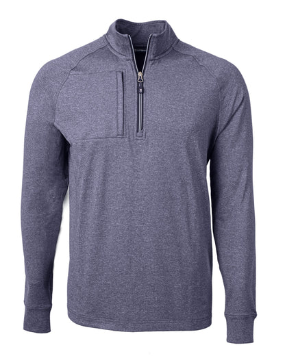 Cutter & Buck Adapt Recycled Soft Knit Stretch Mens Heathered Quarter Zip Pullover