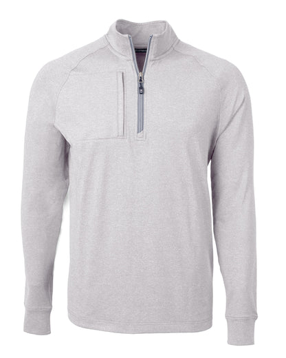 Cutter & Buck Adapt Recycled Soft Knit Stretch Mens Heathered Quarter Zip Pullover