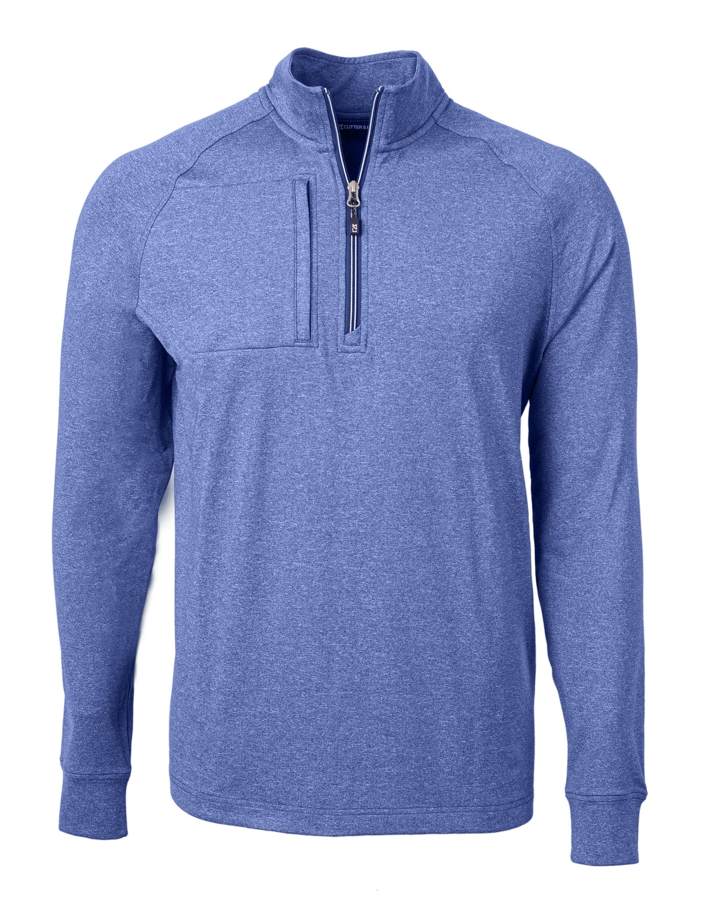 Cutter & Buck Adapt Recycled Soft Knit Stretch Mens Heathered Quarter Zip Pullover