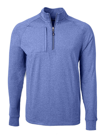 Cutter & Buck Adapt Recycled Soft Knit Stretch Mens Heathered Quarter Zip Pullover
