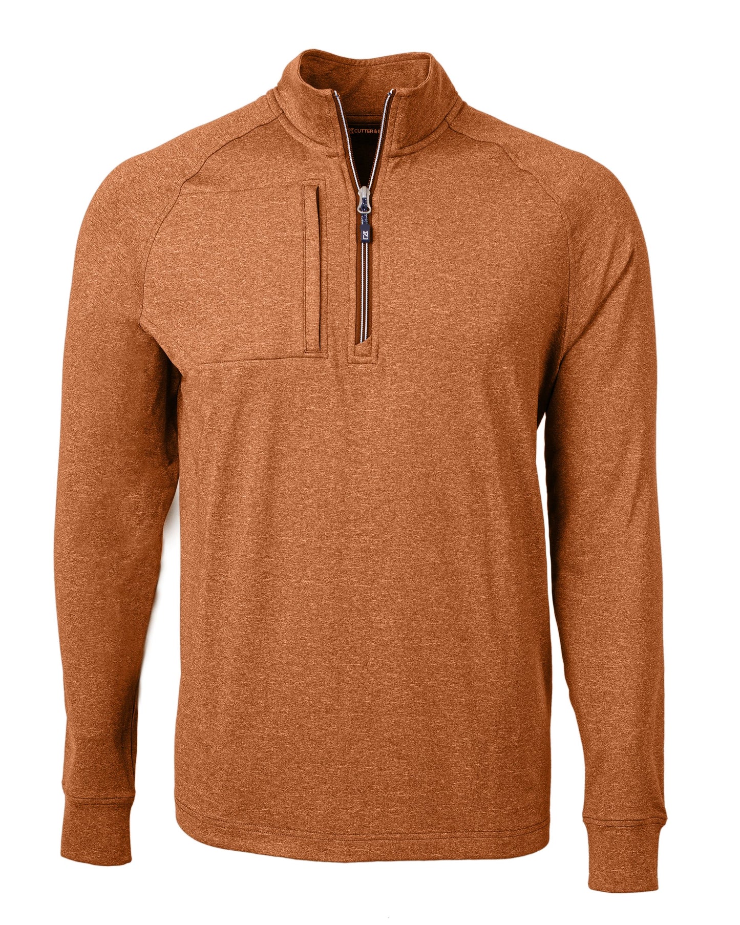 Cutter & Buck Adapt Recycled Soft Knit Stretch Mens Heathered Quarter Zip Pullover
