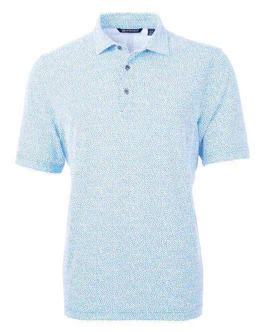 Cutter & Buck Virtue Recycled Botanical Print Featherlight Pique Mens  Polo