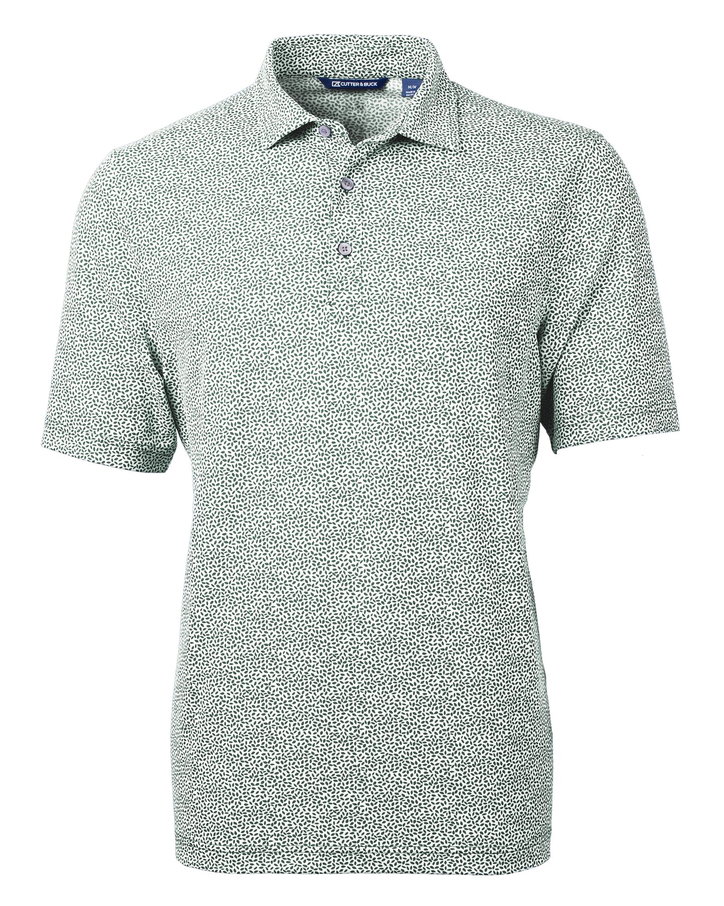 Cutter & Buck Virtue Recycled Botanical Print Featherlight Pique Mens  Polo