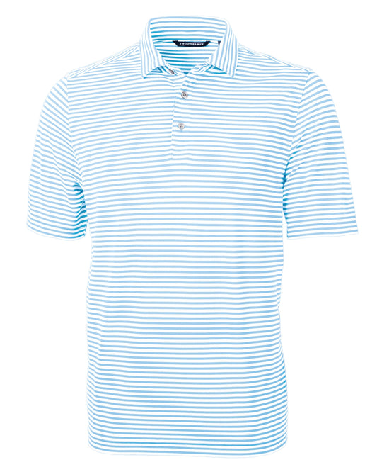 Cutter & Buck Virtue Recycled Stripe Featherlight Pique Mens Polo