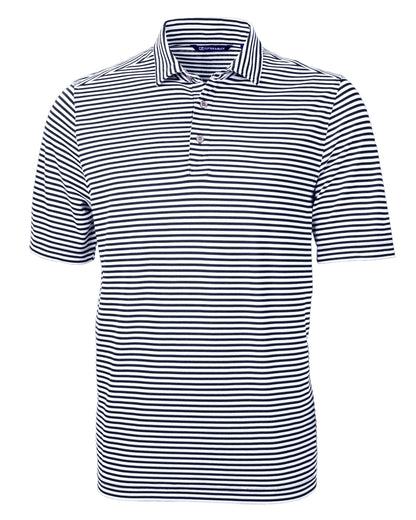 Cutter & Buck Virtue Recycled Stripe Featherlight Pique Mens Polo