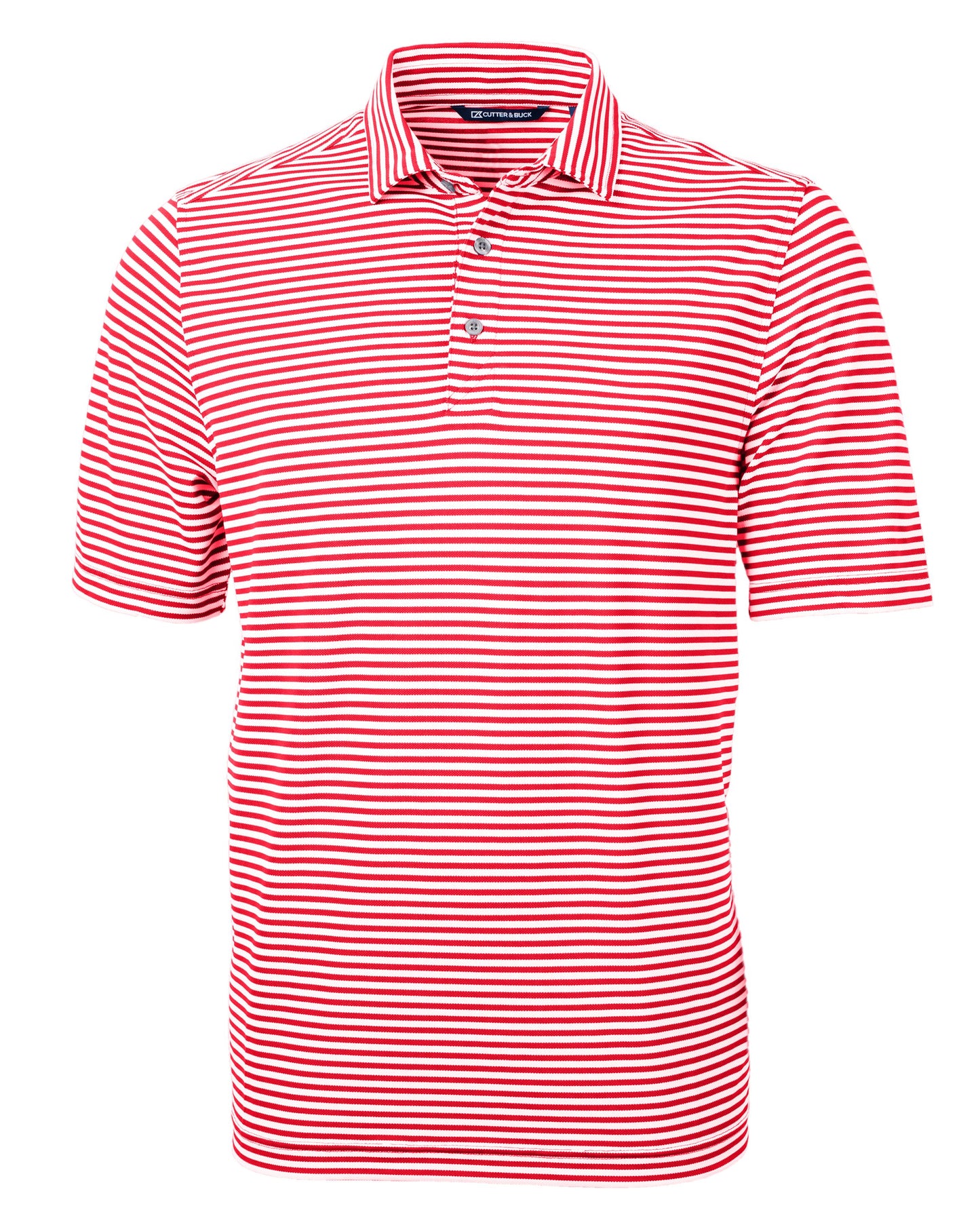 Cutter & Buck Virtue Recycled Stripe Featherlight Pique Mens Polo