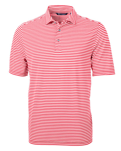 Cutter & Buck Virtue Recycled Stripe Featherlight Pique Mens Polo