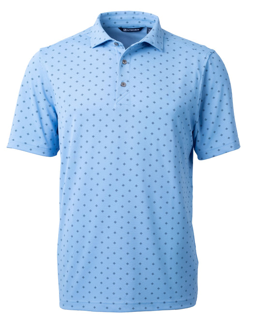 Cutter & Buck Virtue Recycled Tile Print Featherlight Pique Mens  Polo