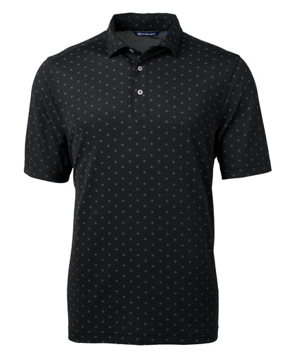 Cutter & Buck Virtue Recycled Tile Print Featherlight Pique Mens  Polo