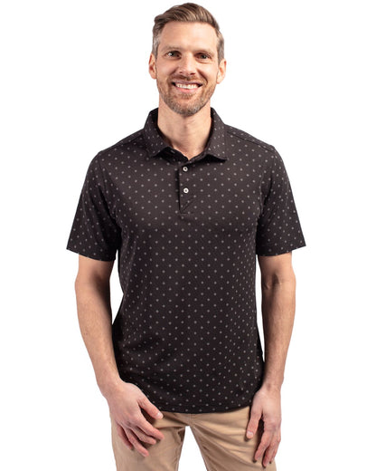 Cutter & Buck Virtue Eco Pique Tile Print Recycled Mens Big & Tall Polo Big & Tall - BCK01170
