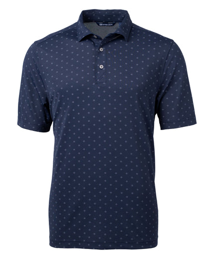 Cutter & Buck Virtue Recycled Tile Print Featherlight Pique Mens  Polo