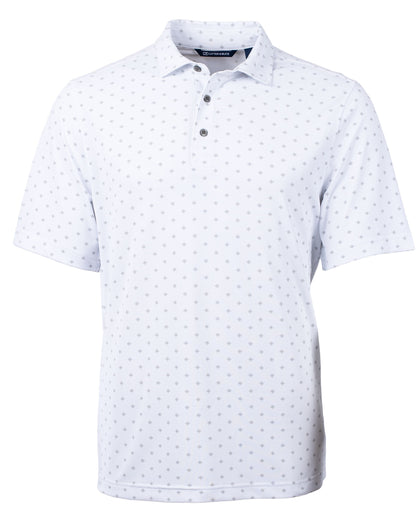Cutter & Buck Virtue Recycled Tile Print Featherlight Pique Mens  Polo