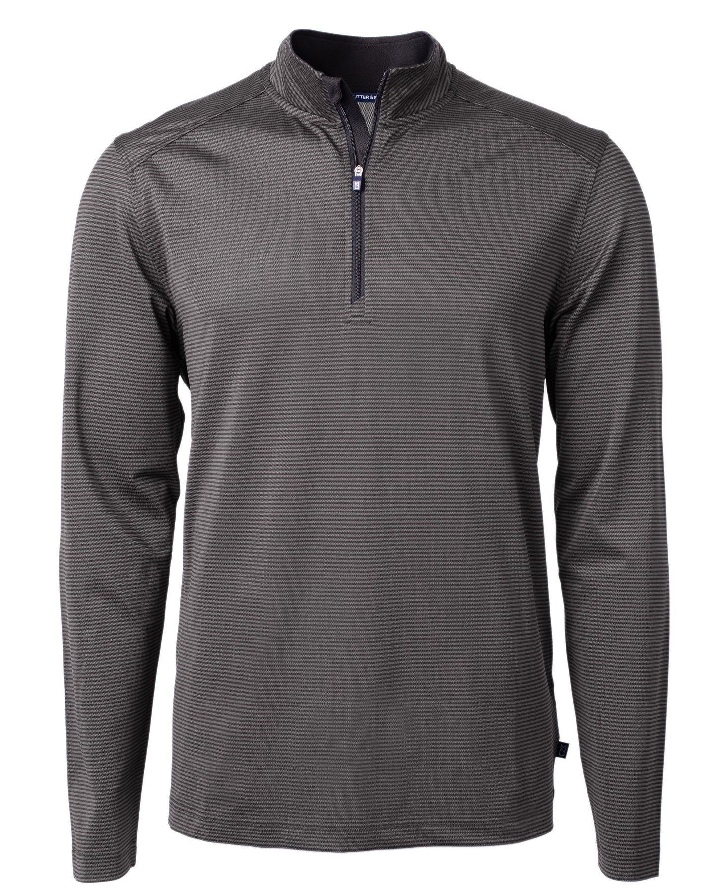 Cutter & Buck Virtue Recycled Micro Stripe Featherlight Pique Mens Quarter Zip Pullover