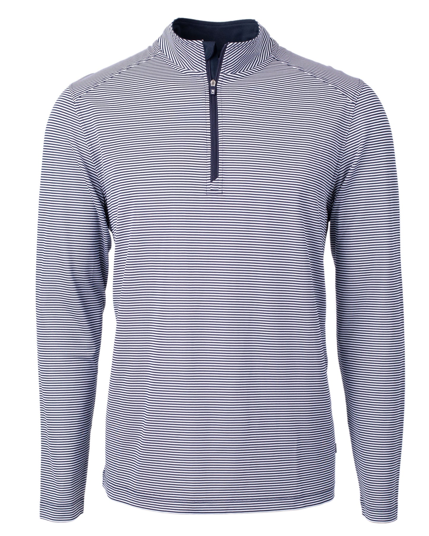 Cutter & Buck Virtue Recycled Micro Stripe Featherlight Pique Mens Quarter Zip Pullover