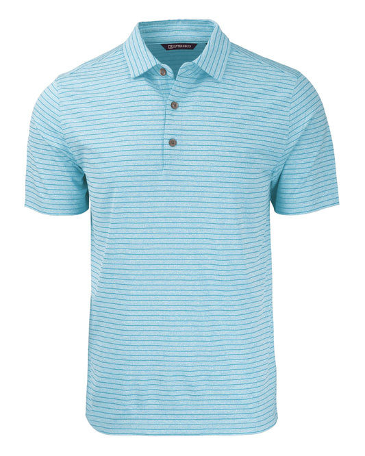 Cutter & Buck Forge Recycled Heather Stripe Four-Way Stretch Mens Polo