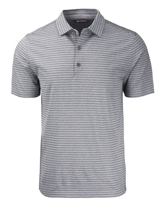 Cutter & Buck Forge Recycled Heather Stripe Four-Way Stretch Mens Polo