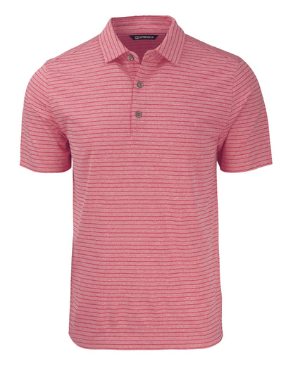 Cutter & Buck Forge Recycled Heather Stripe Four-Way Stretch Mens Polo