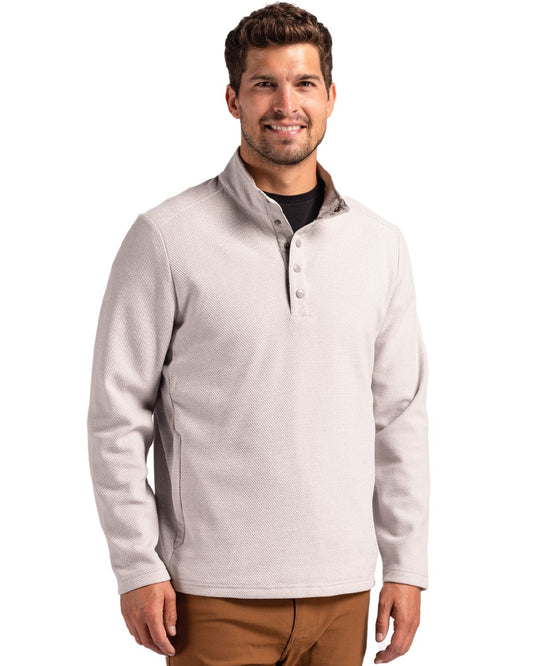 Cutter & Buck Hunts Point Eco Textured Fleece Recycled Mens Snap Pullover - MCK01324