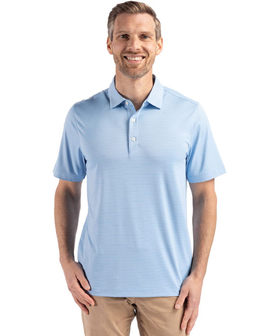 Cutter & Buck Forge Eco Fine Line Stripe Stretch  Recycled Mens Polo - MCK01346
